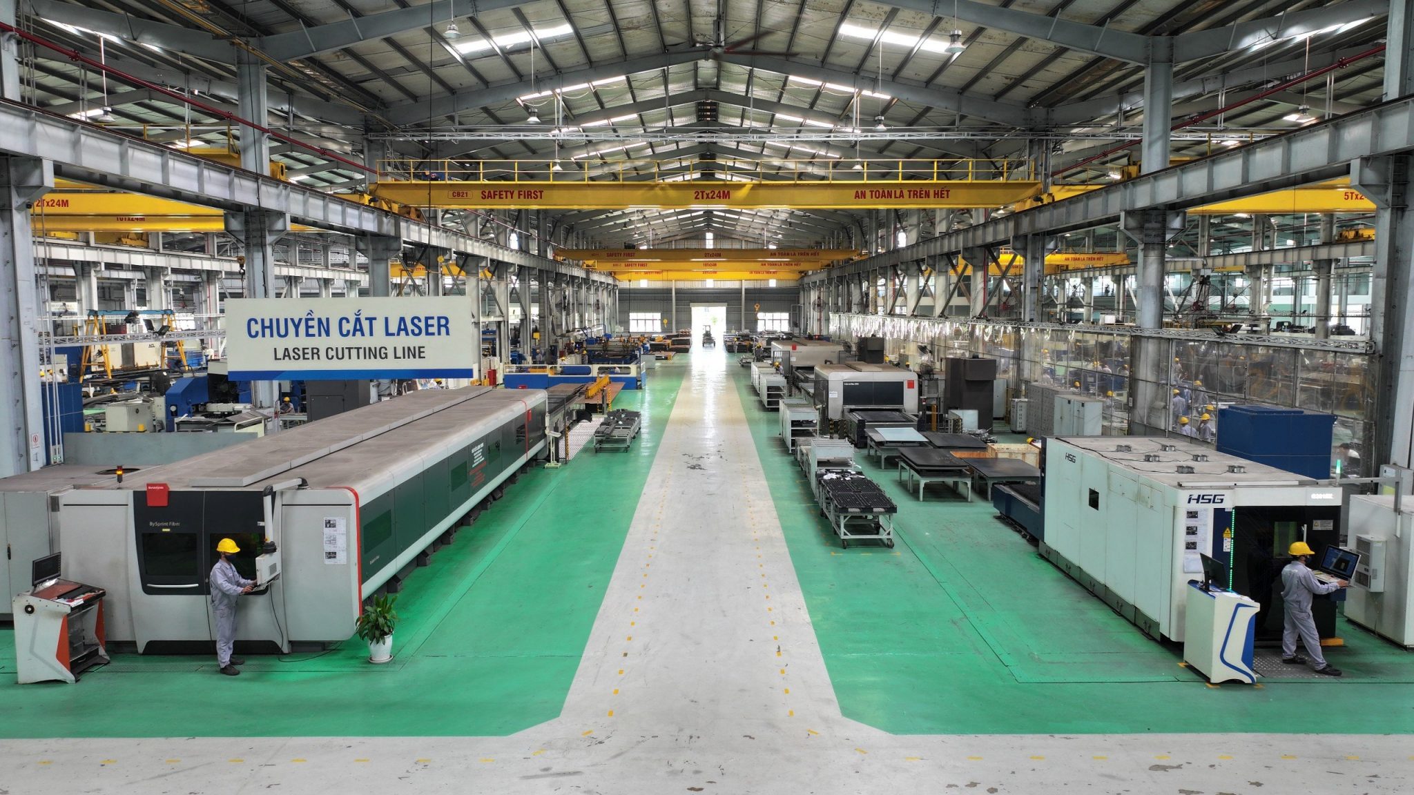 Fiber laser cutting line