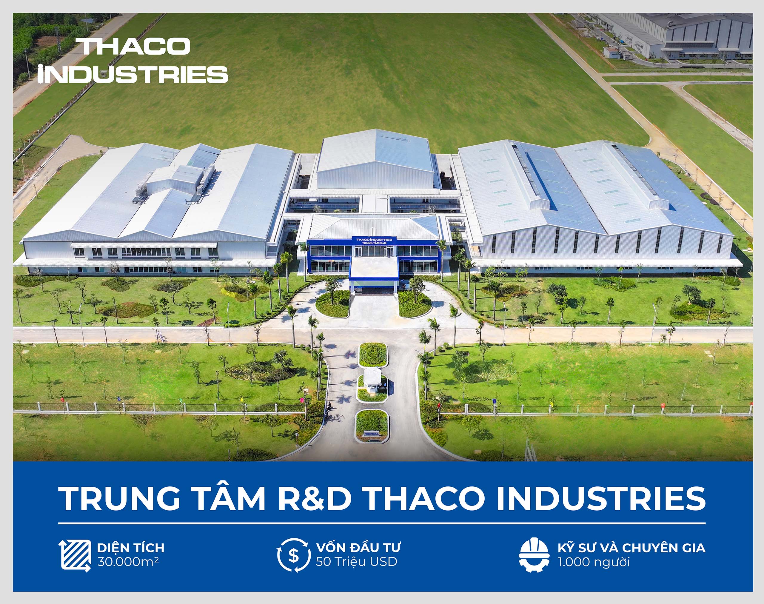 THACO INDUSTRIES đầu tư Trung tâm R&D quy mô hàng đầu Việt Nam với diện tích 30.000 m²