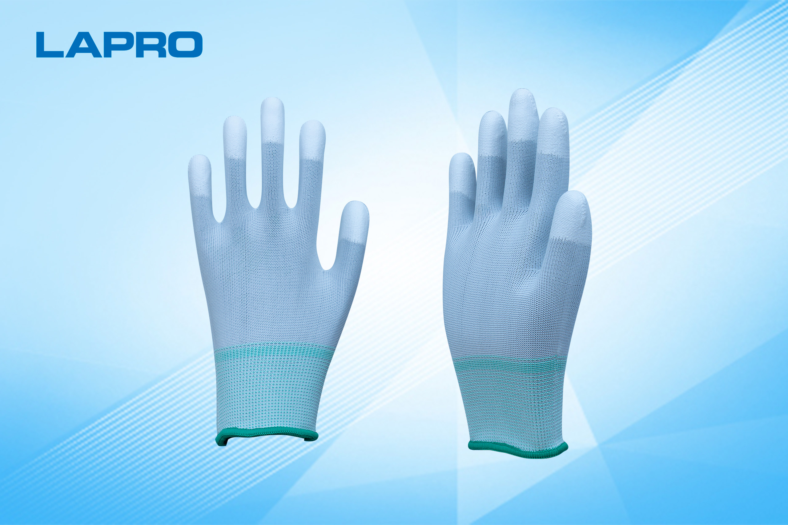 PU-Coated Fingertip Anti Static Gloves for secure grip in ESD-safe zones