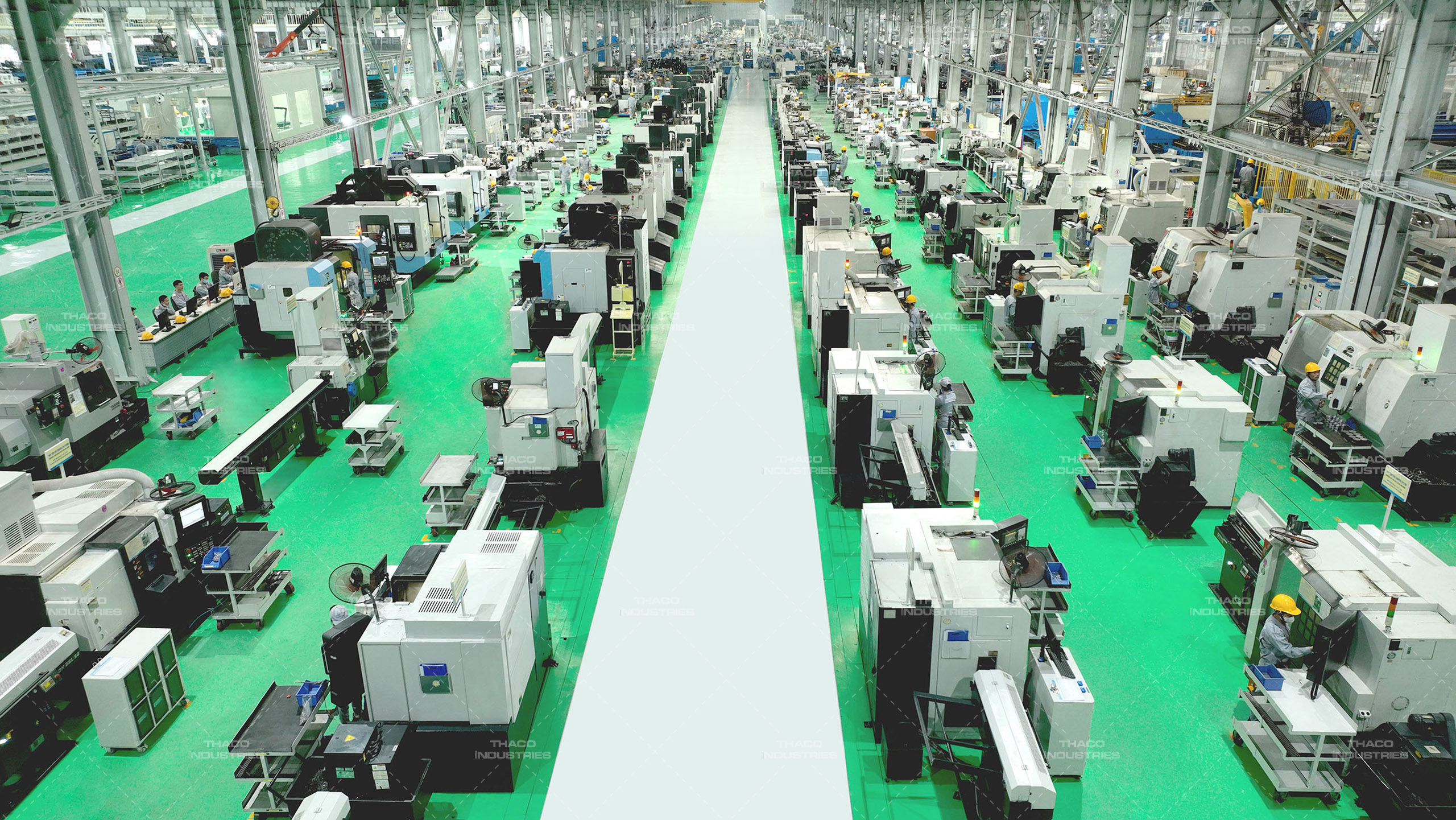 Dây chuyền tiện, phay CNC công nghệ cao tại THACO INDUSTRIES, phục vụ gia công tiện hàng loạt với độ chính xác cao