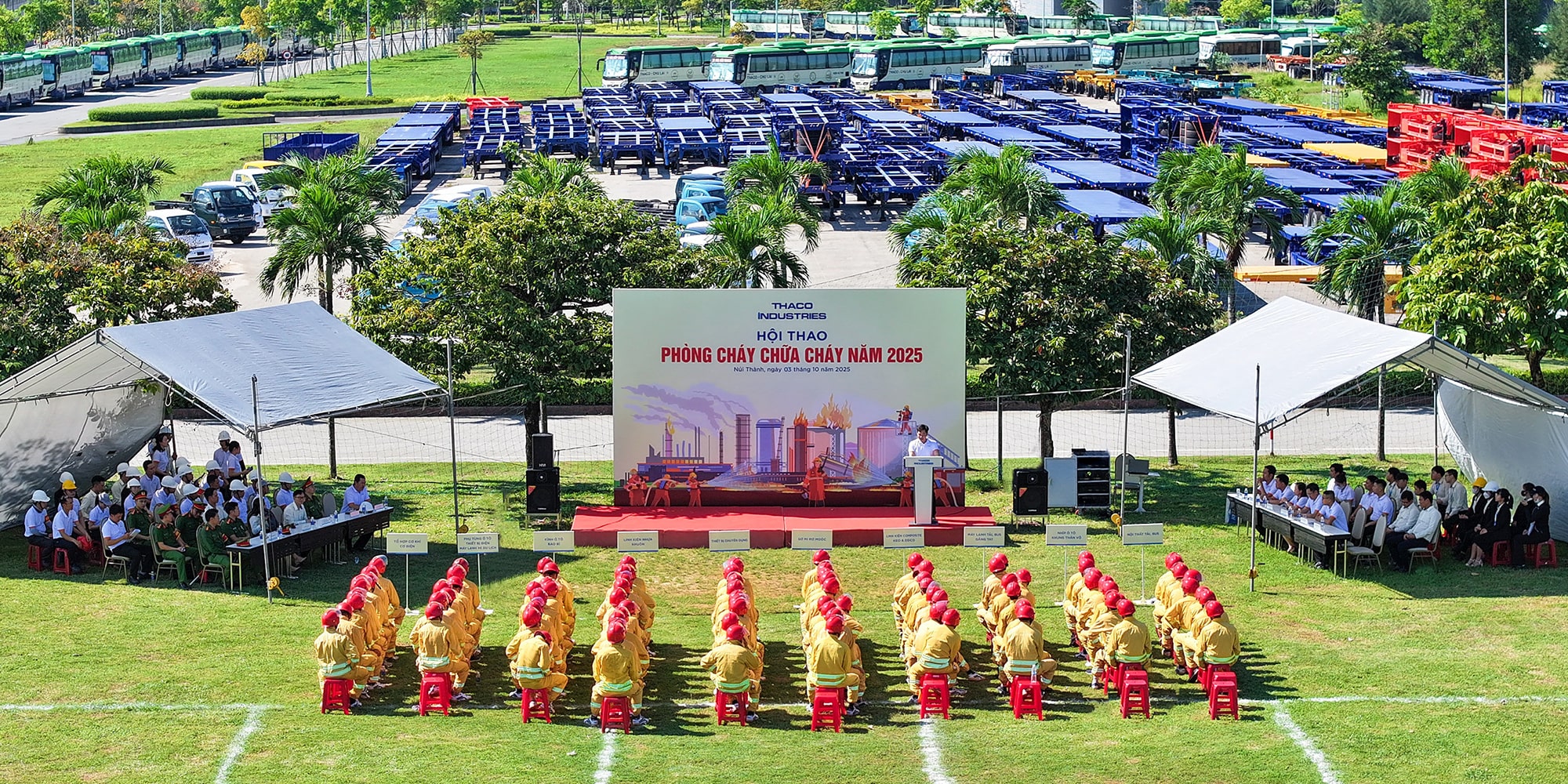 Hình 1. Toàn cảnh Hội thao Phòng cháy chữa cháy THACO INDUSTRIES năm 2025_-min